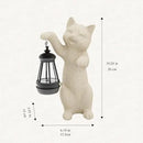 Solar Powered Garden Resin Statue Lights, 10 Inch Waterproof Outdoor Animal Cute Cat Figurine Lights, Suitable for Patios, Balconies, Lawns, Courtyards, Etc. (Hand) by GreenHaven Gardens