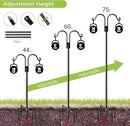 Double Shepherds Hooks for Outdoor, Heavy Duty Bird Feeder Pole with 5 Prong Base, Adjustable Shepards Hook for Outside, Garden, Weddings, Hanging Plant, 2 Pack by GreenHaven Gardens