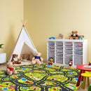 Kids Car Rug Play Mat (2.6x5 Feet) x2pcs, City Road Track Rug for Kids Race Car Track Carpet & Educational by TinyTreasures Baby Boutique
