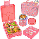 Bento Lunch Box Set With 10oz Soup Thermo, Leak-proof Lunch Containers with 4 Compartment, Kids Hot Thermo Food Jar/Insulation Lunch Bag, Food Containers for School by TinyTreasures Baby Boutique