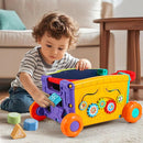 Interactive Learning Push Walker Toy for Toddlers, Musical Activity Wagon with Handle, Educational Rolling Cart with Blocks by TinyTreasures Baby Boutique