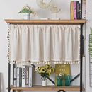 Sutuo Home Boho Sheer Curtain Valance Tier Cotton Linen with Bohemian Handmade Tassels, Short French Farmhouse Window Treatment for Kitchen Cafe, Rod Pocket, 1 Panel 59" W x 24" L, Natural Textured by CozyNest Decor