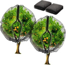 2 Pack Fruit Tree Netting Bags with Zipper and Drawstring, 8 x 8ft Ultra Fine Mesh Garden Netting Plant Cover, Bird Netting for Blueberry Bushes, Fruit Trees, Flowers (Black, 8 x 8 ft) by GreenHaven Gardens