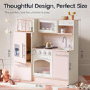 Tiny Land Play Kitchen for Kids, Upgraded Wooden Kitchen Toy with Complete Play Areas, Pretend Cooking Set with Sink, Stove, Microwave, Toy Coffee Station & Storage for Kids Ages 3+ by TinyTreasures Baby Boutique