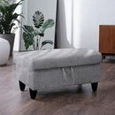 Ottoman Rectangular Storage Ottoman Bench, Flannel Footrest Stool Footstool with Lid for Living Room, Bedroom, Entryway, Gray, 28.5"x19"x17.5" by CozyNest Decor