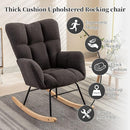 NIOIIKIT Nursery Rocking Chair Teddy Upholstered Glider Rocker Rocking Accent Chair Padded Seat with High Backrest Armchair Comfy Side Chair for Living Room Bedroom Offices (Dark Grey) by TinyTreasures Baby Boutique