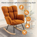 NIOIIKIT Nursery Rocking Chair Teddy Upholstered Glider Rocker Rocking Accent Chair Padded Seat with High Backrest Armchair Comfy Side Chair for Living Room Bedroom Offices (Orange) by TinyTreasures Baby Boutique