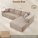 104" Cloud Sectional Couches for Living Room,L Shaped Boneless Couch in A Box,Sleeper Sofa with Comfy Chaise No Assembly Required,Camel by CozyNest Decor
