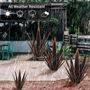 Large Tequila Rustic Sculpture, Rustic Metal Agave Plants for Outdoor Patio Yard, Home Decor Hand Painted Metal Agave Garden Yard Statue, Outdoor Lawn Ornaments Yard Stakes (Black -L) by GreenHaven Gardens