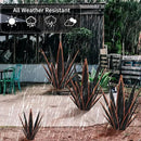 Large Tequila Rustic Sculpture, Rustic Metal Agave Plants for Outdoor Patio Yard, Home Decor Hand Painted Metal Agave Garden Yard Statue, Outdoor Lawn Ornaments Yard Stakes (Black -L) by GreenHaven Gardens