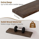 Floating Shelves for Wall Decor, Rustic Solid Elm Wood Live Edge Floating Shelves Wall Mounted, Wall Shelves with Invisible Bracket for Living Room Bathroom Bedroom Kitchen, 24 Inch Set of 2, Walnut by CozyNest Decor