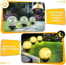 2-Pack Garden Solar Lights Outdoor, Cracked Glass Ball Light Waterproof, Decorative Solar Globe Lights Warm White for Yard Pathway Patio Lawn by GreenHaven Gardens