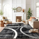 Rugshop Modern Wavy Circles Design Area Rug 10' x 14' Black by TinyTreasures Baby Boutique