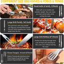 34Pcs Grill Accessories Grilling Gifts for Men, 16 Inches Heavy Duty BBQ Accessories, Stainless Steel BBQ Tools with Thermometer, Grill Mats for Backyard, BBQ Set for Men Women by GreenHaven Gardens