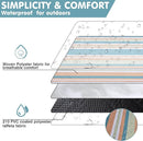 Waterproof Picnic Blanket 80" x 80" in Portable with Carry Strap for Beach Mat or Family Outdoor Camping Party, Park Blanket for Grass Park, Hiking, Travel, Concerts (Crystal Blue & Orange, 80" x 80") by TinyTreasures Baby Boutique