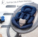 Infant Car Seat Insert for Newborn Girls Boys, Summer Mesh Baby Carseat Head Support with Strap Pads, Soft Reversible Baby Car Seat Insert Cushion Pad for Car Seat, Stroller, Bouncer, Swing, Blue by TinyTreasures Baby Boutique