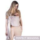 Baby Sling Carrier – Breathable 100% Cotton Wrap for Infant Support, Ring Sling Baby Carrier – Adjustable Muslin Fabric, Soft Chest Hold for Travel (Sand) by TinyTreasures Baby Boutique