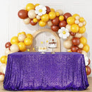 SquarePie Sequin Tablecloth 90 x 132 Inch Purple Sparkly Table Linen for Wedding Halloween Party by CozyNest Decor