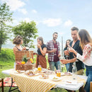 VINGLI 8 Foot Plastic Folding Table Portable Long Table for Indoor Outdoor Use Rectangular with Carrying Handle，White by GreenHaven Gardens