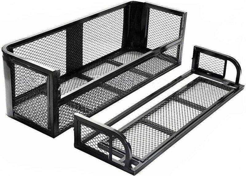 41"L x 14"W x 12.4"H ATV Rear Drop Basket Rack Universal Cargo Basket, Heavy Duty Protective Rail Rim