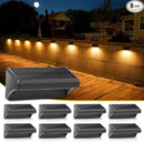 Aulanto Solar Fence Lights 8 Pack-Plus,100 Lumen Big Outdoor Solar Light IP65 Waterproof, Warm White and 10 RGB Modes,Fence Lights Otdoor Solar Lighting for Backyard,Garden,Fence,Wall,Deck,Stairs. by GreenHaven Gardens