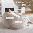 Hobestluk Bean Bag Chairs Large Bean Bag Couch for Adults Stuffed Sofa Chair Comfy Giant Bean Bag Chair with Spacious Design for Reading, Playing or Relaxing (Brown) by CozyNest Decor