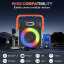 Karaoke Machine with 2 Wireless Microphones, Karaoke Machine for Adults & Kids, Portable Bluetooth Karaoke Speaker with Bass/Treble Adjustment, PA System, LED Lights, Supports TWS/USB/TF/REC/FM/AUX by TinyTreasures Baby Boutique