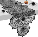 Halloween Table Runner,72 Inches Long Black Lace Spider Web Table Runners for Halloween Table Decoration/Party Dinner Table Decor,Kitchen,Mantel,Bedroom Decoration by CozyNest Decor