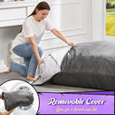 Hobestluk 3 in 1 Bean Bag Chair Giant Bean Bag Chairs for Adults with Velvet Cover Convertible Bean Bag Floor Cushion with Machine Washable Cover for Living Room (Velvet Grey) by CozyNest Decor