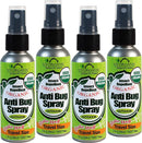 US Organic Mosquito Repellent Anti Bug Outdoor Pump Sprays, USDA Certification, Cruelty Free, Proven Results by Lab Testing, Deet-Free (2 oz - Extra Value 4 Pack) by TinyTreasures Baby Boutique