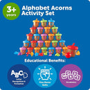 Learning Resources Alphabet Acorns Activity Set, Develops Letter Recognition, Educational Toys for Toddlers, Homeschool, Visual & Tactile Learning Toy, 78 Pieces, Ages 3+ by TinyTreasures Baby Boutique