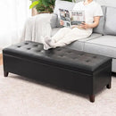 Joveco Storage Ottoman Bench, 51 Inch Leather Tufted Upholstered Bench for End Foot of Bed, Bedroom, Living Room, Black by CozyNest Decor