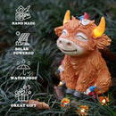 Solar Garden Statue Highland Cow Figurine with Funny Gnomes Garden Outdoor Decor for Yard Patio Lawn Christmas Housewarming Gifts for Women,Mom,Grandma by GreenHaven Gardens
