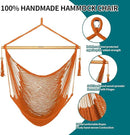 JoyView Hammock Chair with Spreader Bar Caribbean Hammock Swing Chair 300 LBS Weight Capacity XL Rope Hanging Chair for Outdoor Indoor Garden Yard - Orange by GreenHaven Gardens