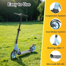 Kick Scooter for Kids Teens & Adults, 4 Adjustable Heights, 8IN All Terrain Big Wheels, Dual Brakes & Dual Suspension, Foldable and Lightweight, Gifts for Girls Boys by TinyTreasures Baby Boutique