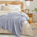 EMME Cotton Muslin Throw Blanket Couch Breathable Gauze Blanket Soft Lightweight Blankets Adults (Dusty Blue, 50"x60") by CozyNest Decor