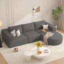 Modular Sectional Sofa with L-Shape Chaise,Cloud Sectional Modern Sleeper Couch with Deep Seat,Sponge Compression Sofas No Assembly Required(Gray-Corduroy Fabric) 1PCS by CozyNest Decor