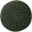 REDEARTH Round Hand Knitted Pouf - Foot Stool Bean Bag Ottoman - Cord Boho Pouffe - Poof Accent Beanbag Footrest for Living Room - Bedroom - Patio - Lounge (19.5"x19.5"x14") - Olive by CozyNest Decor