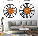 LEIKE 30" Oversized Large Wall Clocks,Silent,Non Ticking,Battery Operated Modern Round Big Wood Decorative Metal Wall Clock for Living Room, Bedroom,Kitchen,Farmhouse,Office Decor - Black,30 Inch by CozyNest Decor