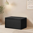 100 Gallon Resin Deck Box, Waterproof Outdoor Storage Bin for Patio Furniture, Pool Accessories, and Garden Tools, Lockable & UV-Resistant, Black by CozyNest Decor