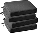 Outdoor Sunbrella Square Corner Seat Cushion, 19"x19"x3", Set of 4, Non Slip Seat Cushion Pads with Removable Cover for Patio Furniture, Garden Yard Lawn, Spectrum Carbon by GreenHaven Gardens
