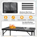 Camping Table with Mesh Desktop, Lightweight & Portable Folding Grill Table, Height Adjustable Metal Outdoor Table for Camp, Cooking, BBQ, RV, Picnic-3 FT Black by GreenHaven Gardens