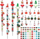 Beaded Garden Stake, DIY Fairy Wand Beaded Decorative Garden Stake Kit with 12IN Threaded Rod Crystal Stopper Top Large Holes Beads Christmas Decoration Pendants Outdoor Fairy Garden kit (110 Pieces) by CozyNest Decor