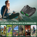 Aurosports 15x25 Compact Binoculars for Adult Kids - High Power Binoculars for Bird Watching - Easy Focus Small Binocular with Low Light Vision for Travel, Camping, Concert, Hiking by TinyTreasures Baby Boutique