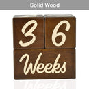 I'm Solid Wood Weekly Monthly Yearly Baby Milestone Age Blocks, Gender Neutral, Newborn Gifts & Keepsakes for Picture Props (3 Pcs/Brown) by TinyTreasures Baby Boutique