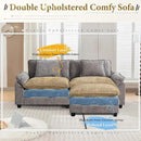 URRED Modular Sectional Sofa Comfy Cloud Couch, Modern Chenille Sofa Sleeper Deep Seat Couches with Ottoman/Pillows for Living Room (Gray, 82.6''- L Shape) by CozyNest Decor