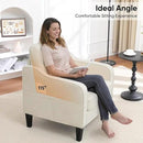 Accent Chairs Set of 2, Upholstered Living Room Chairs with Side Pockets, Mid Century Modern Reading Chair for Bedroom, Comfy Armchair Single Sofa Side Chair for Office, Small Room, Beige by CozyNest Decor