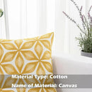 HWY 50 Yellow Decorative Throw Pillow Covers 18x18 Inch (1 Piece), Embroidered Cotton Farmhouse Cushion Cover Pillow Case for Sofa Couch Living Room Bed, Fashion Geometric by CozyNest Decor