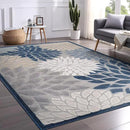 Beverly Rug Outdoor Rug 6x9 Modern Floral Tropical Area Rugs for Indoor and Outdoor Patio Easy to Clean Non Shedding Living Room Porch Garden Washable Outside Carpet (6 x 9 Blue) by CozyNest Decor