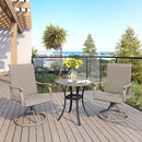 VICLLAX 27.5" Outdoor Round Patio Table for Lawn Garden, All Weather Metal Round Patio Dining Table with Storage Shelf, 2 Person Small Patio Table, Grey Wood-Like Tabletop by GreenHaven Gardens